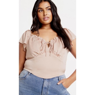 Women's Plus Size Mae Top - rose gold | CITY CHIC
