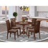 HomeStock 5-Piece Mahogany Finish Solid Wood Top Dining table with 4 Chairs - 2 of 4
