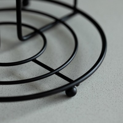 Freestanding Black Iron Paper Towel Holder Stand with Decorative Frame