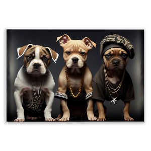 Stupell Industries Gangster Dogs Trio Puppies Wall Plaque Art - 1 of 4