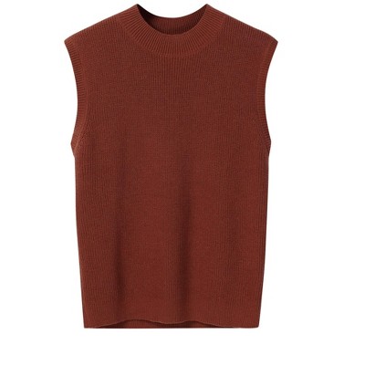 Women's Cap Sleeve Knit Pullover Sweater Crew Neck Tank Tops