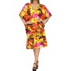 HAPPY BAY Women's House Daily Routine Evening Wear Vacation Holiday Casual Loungewear Relaxed Fit Caftan Mini Casual Sundress 2X-3X Orange, Tree - 4 of 4