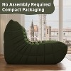 SYFERLORY Armless 3-Seat Togo THREE Seater Large Bean Bag Sofa，Green - 4 of 4