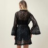 Lace Crochet Beach Cover Ups V Neck Bell Sleeve Lace Cover Up Dress for Bathing Suits - 2 of 3