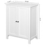 Bathroom Floor Storage Cabinet with Double Door Adjustable Shelf, White - 4 of 4