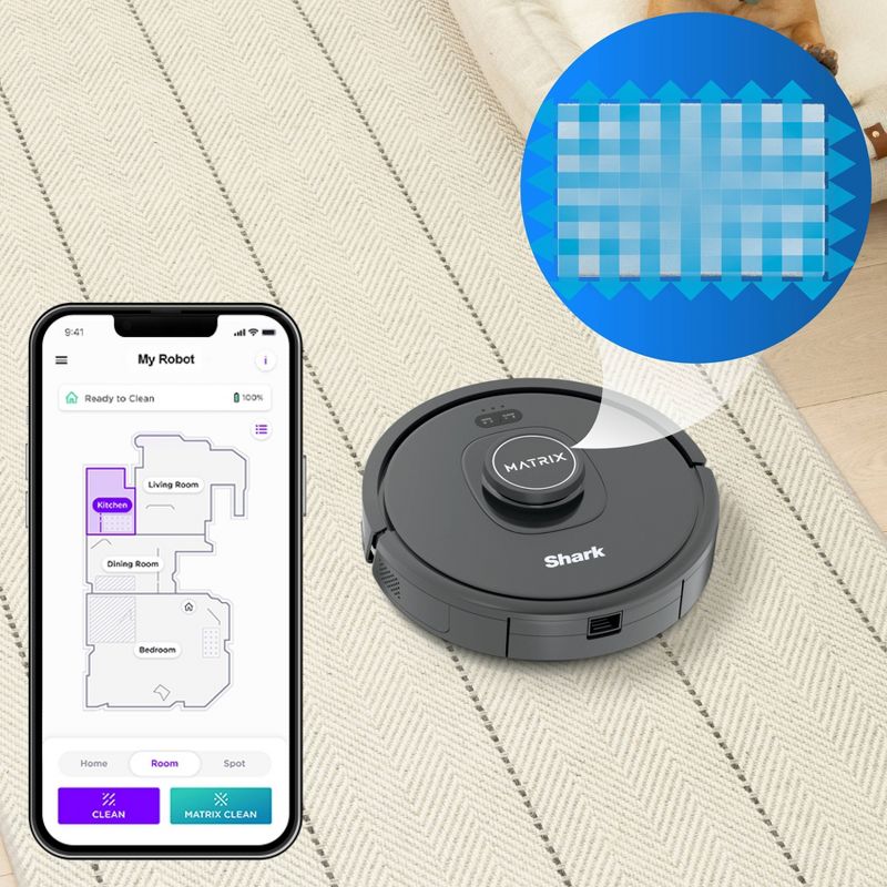 Shark Matrix Robot Vacuum for Carpets and Hardfloors with Self-Cleaning Brushroll and Precision Mapping RV2310, 4 of 12