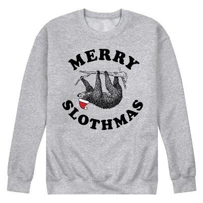 Men's - Instant Message - Christmas Merry Slothmas Graphic Fleece Sweatshirt