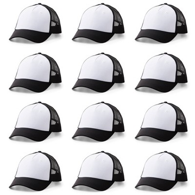 Cricut 12ct Trucker Hat Blank Black/White