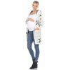 Maternity Hooded Open Front High Pile Fleece Coat -White Mark - 2 of 4