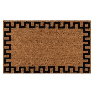 1'6"x2'6" Geometric Woven Door Mat Natural/Black - Erin Gates By Momeni: Indoor Outdoor Coir Mat, Modern Rectangle Rug - 1 of 4
