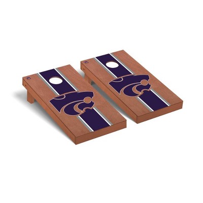 NCAA Kansas State Wildcats Premium Cornhole Board Rosewood Stained Striped Version