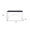 HomeRoots 47" Black and Silver Writing Desk - 3 of 4