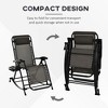 TiramisuBest Set of 2 Zero Cravity Lounge Chairs,Outdoor Patio Folding Recliners for Pool Beach with Pillow and Cup Holder, Black - 3 of 4