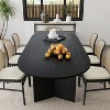 67" Farmhouse Large Oval Brown Dining Table for 4-6 People with V-Shaped Legs for Dining Room and Living Room - 2 of 4