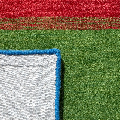 Himalaya Blue Multicolor Hand-Knotted Wool Rug, 4' x 6'