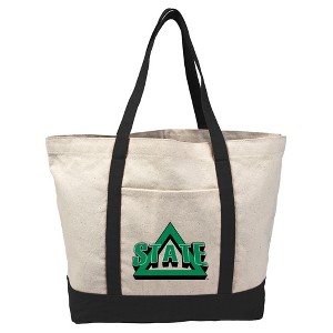 Delta State University Primary Logo Canvas Tote Bag With External Pocket, Reusable Shoulder Bag for Shopping, School, Beach - 1 of 4