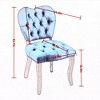 Lyngins Set of 2 French Vintage Tufted Upholstered Fabric Dining Chair – Hand-Pulled Buckle + Decorative Rivets, High Backrest, Solid Wood Frame - 2 of 4