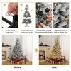 6FT Snow Flocked Christmas Tree, Pre-lit Artificial Xmas Tree with 640 Branches Tips - 3 of 4