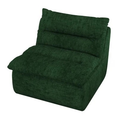 36'' Lazy Floor Sofa ,Modern Armless Floor Lounge Chair, Comfy Accent Bean Bag Couch Green