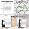 Evideco French Home Goods Transparent PEVA Shower Curtain - Black Arabesque Design - 71x71 Inches - 2 of 4
