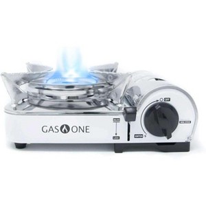 GasOne Emergency Gear Camping Mini Butane Portable Gas Stove with Carrying Case, Stainless Steel, White, GS-800 - 1 of 4