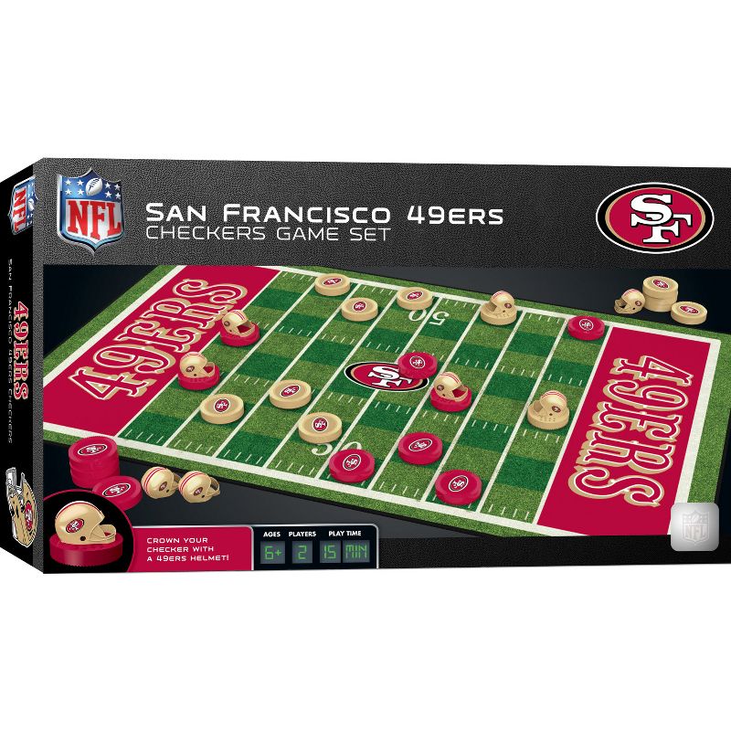 MasterPieces Officially licensed NFL San Francisco 49ers Checkers Board Game for Families and Kids ages 6 and Up, 2 of 6