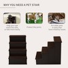 Dexmalle Small Pet Stairs with Removable Cushion,Capacity 22Lbs,Brown - 4 of 4