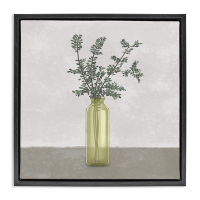 Stupell Industries Plant in Vase Neutral Grey Design, 18" x 18"