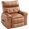 360° Rocker Recliner Chair with Side Pocket, Electric Recliner Chair PU Leather ,Plush Lounge Chair for Living Room, Bedroom - 4 of 4
