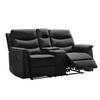 DOMETOUR 2 Seater Motion Sofa PU Leather Loveseat, Upholstered Couch with Cup Holders for Home Theater Living Room, Black - 4 of 4
