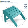 Adirondack Ottoman Footrest, Weatherproof Patio Footstool for Lawn, Porch, Pool, or Backyard - 3 of 4