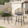 Sapphtopaz Outdoor Dining Chairs Rattan Patio Chairs with Armrests, Backrest for Balcony, Patio, Pool, Lawn - 3 of 4
