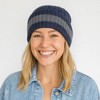 Anna-Kaci Unisex Rib Knit Beanie with Folded Cuff and Contrast Stripe Detail - 2 of 4