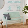 Best Choice Products Indoor Outdoor Steel Garden Bench w/ Geometric Backrest, Foot Levelers - 3 of 4