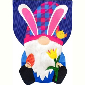 Easter Gnome Burlap Holiday House Flag Humor 28" x 40" Briarwood Lane - 1 of 4