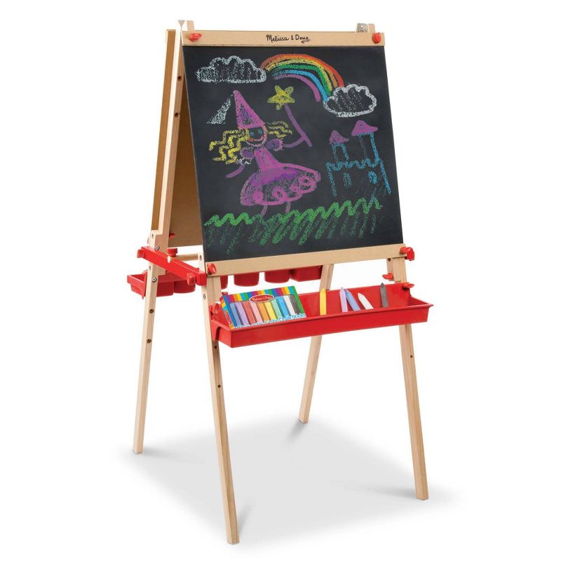 Melissa &#38; Doug Deluxe Magnetic Standing Art Easel With Chalkboard, Dry-Erase Board, and 39 Letter and Number Magnets, 4 of 16