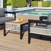 Outdoor 4 Pcs Seating Set, Patio Lounge Sets with Loveseat and Table, Patio Lounge Sets with Iron Frame and PE Cushions-Coolbibila - 2 of 4