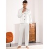 TATT 21 Men's Long Sleeves Solid Color Button Down Satin Pajama Set 2 Pieces - 4 of 4