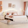 2 PCS Bedroom Sets, Queen Size Upholstered Wood Platform Bed with One Nightstand-ModernLuxe - 2 of 4