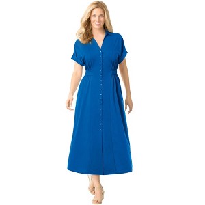 Woman Within Plus Size Snap-Front Dress - 1 of 4