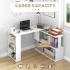 360° Rotating L-Shaped Desk with Storage Shelves – Space-Saving Home Office Workstation, White Modern Corner Writing Table - 4 of 4