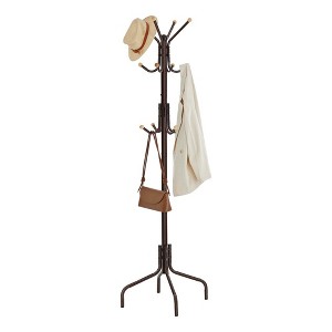 SONGMICS Coat Rack Freestanding, Metal Coat Rack Stand with 12 Hooks and 4 Legs, Coat Tree, Holds Clothes - 1 of 4