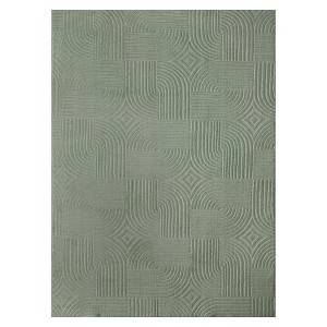 TOWN & COUNTRY EVERYDAY Stone Geo Curve Soft Felt Everwash®, Machine Washable Area Rug with Non-Slip Backing, Geometric Rug, Sage Green, 6'6"x9'2" - 1 of 4