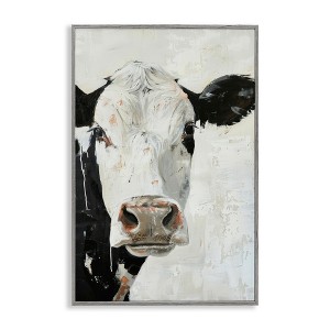 Stupell Industries Up Close Cow Black Framed Giclee Art - 1 of 4