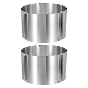 Unique Bargains Stainless Steel Round Adjustable Nonstick Cake Ring 2 Pcs - 1 of 4