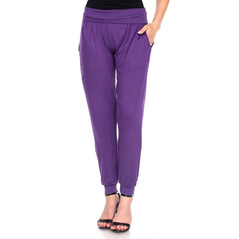 Women's Harem Pants Purple Medium - White Mark : Target