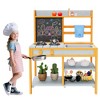 Outdoor Wooden Mud Kitchen for Kids with Removable Sink & Faucet, Dual-Sided Chalkboard, Storage Shelves & Pretend Stove - 2 of 4