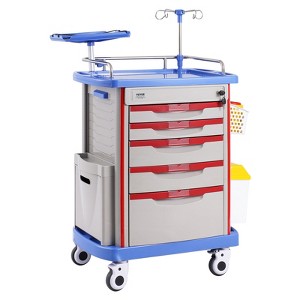 VEVOR 5 Tiers Lab Carts, Lab Utility Cart with 5 Drawers & 4 Silent Wheels, Mobile Medical Cart with PP Material, Lab Rolling Cart - 1 of 4
