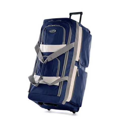 Navy Blue Rolling Duffle Bag