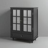 Buffet Sideboard Cabinet with Glass Doors and Drawer, Solid Wood Legs, Tempered Glass, Adjustable Shelves, Vintage Bronze Handles for Kitchen - 4 of 4